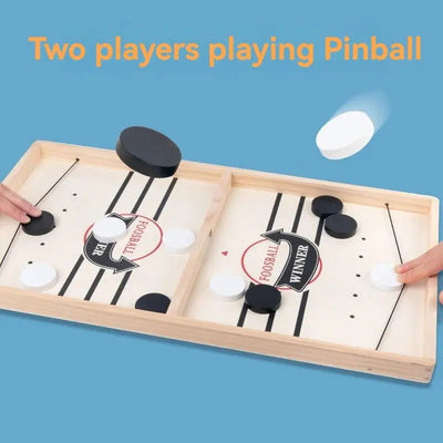 Two Players Against Wooden Billiard Board Game Fun Family Parent-Child Interactive Catapult Competitive Educational Set Toys - Slobuy