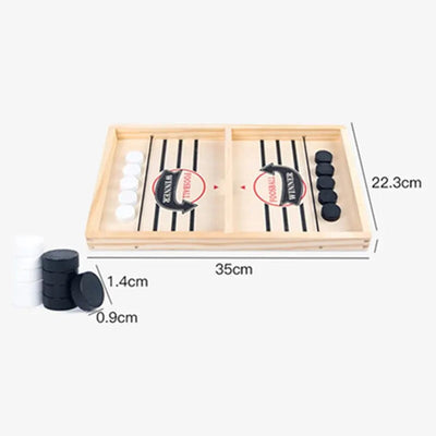 Two Players Against Wooden Billiard Board Game Fun Family Parent-Child Interactive Catapult Competitive Educational Set Toys - Slobuy