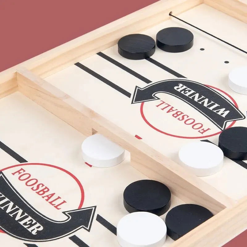 Two Players Against Wooden Billiard Board Game Fun Family Parent-Child Interactive Catapult Competitive Educational Set Toys - Slobuy