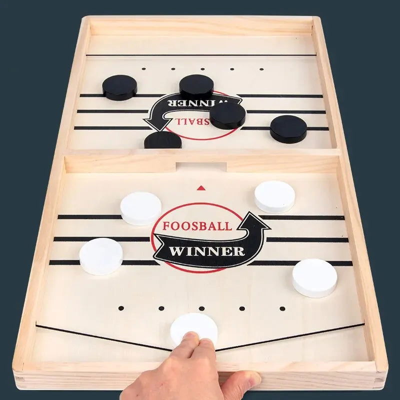 Two Players Against Wooden Billiard Board Game Fun Family Parent-Child Interactive Catapult Competitive Educational Set Toys - Slobuy