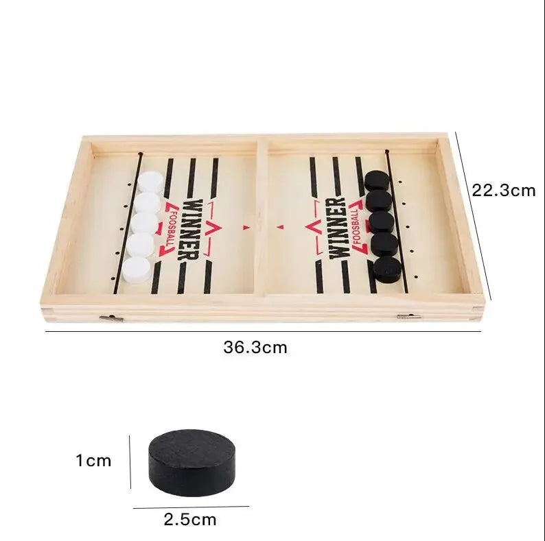 Two Players Against Wooden Billiard Board Game Fun Family Parent-Child Interactive Catapult Competitive Educational Set Toys - Slobuy