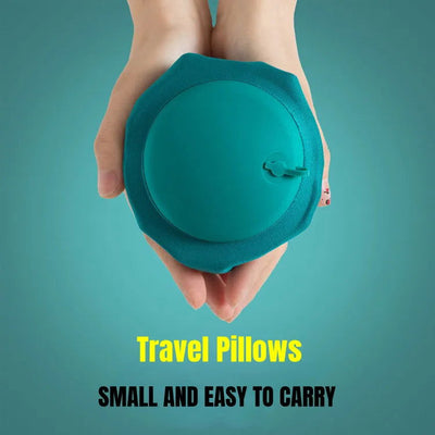 U-Shaped Inflatable Travel Pillow Portable Air Neck Support Cushion Comfortable Sleeping Press to inflate pillow - Slobuy