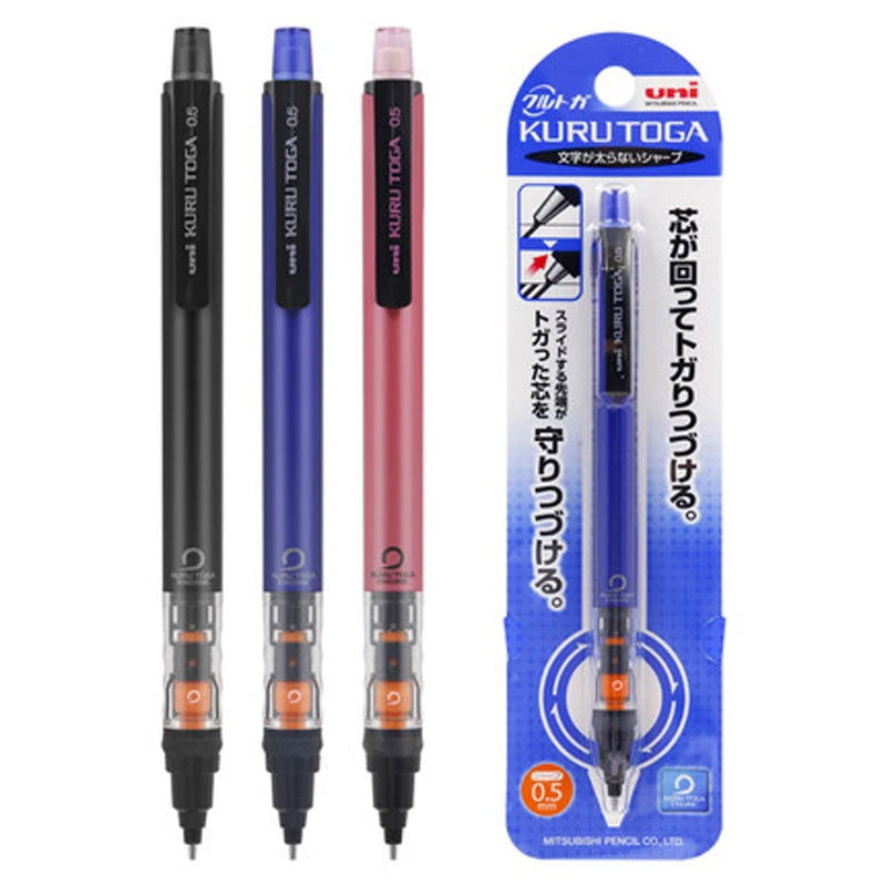 UNI Kuru Toga  Mechanical Pencil M5-452 Drawing Pencil 0.5mm Low Center of Gravity Automatic Rotation School Supplies Stationery - Slobuy