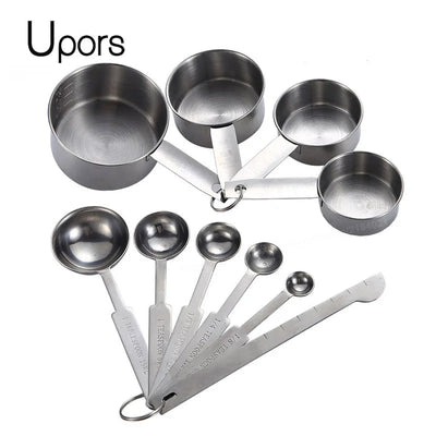 UPORS Measuring Cups Premium Stackable Kitchen Measuring Spoon Set Stainless Steel Measuring Cups and Spoons Set - Slobuy