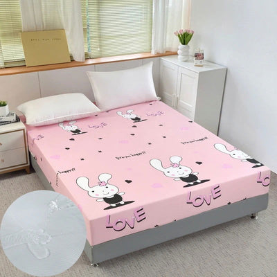 UPzo Cartoon 100% Waterproof Bed Fitted Sheet  Adjustable Mattress Covers 4 Corners With Elastic Band Multi Size Bed Sheet - Slobuy