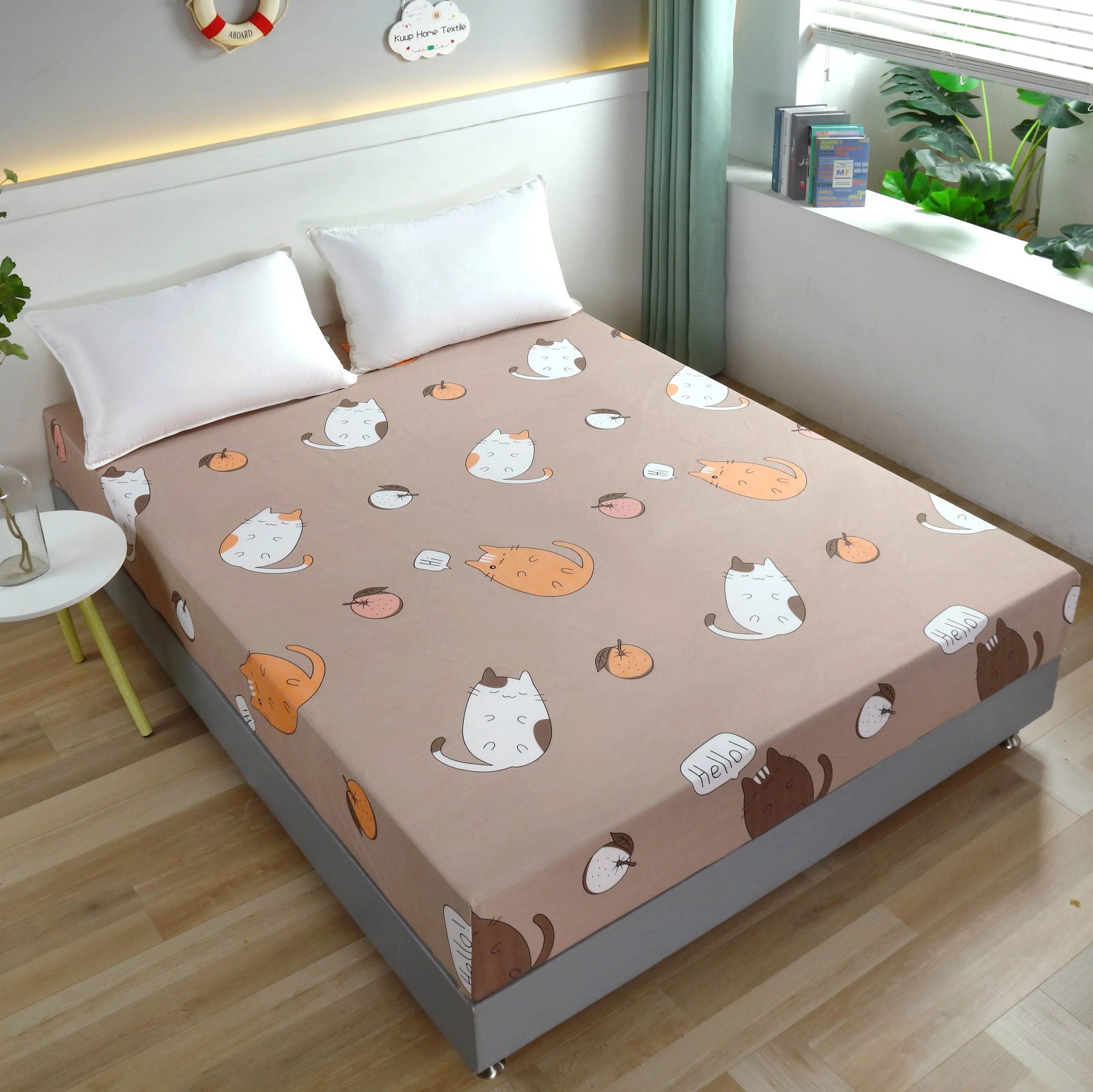 UPzo Cartoon 100% Waterproof Bed Fitted Sheet  Adjustable Mattress Covers 4 Corners With Elastic Band Multi Size Bed Sheet - Slobuy