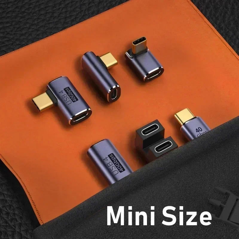 USB4.0 40Gbps Adapter USB C Male To Female 90 Degree 100W Fast Charging Data Converter for Laptop Tablet Phone Accessories - Slobuy