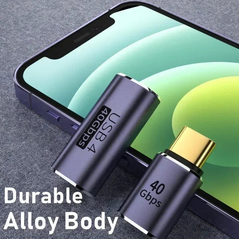 USB4.0 40Gbps Adapter USB C Male To Female 90 Degree 100W Fast Charging Data Converter for Laptop Tablet Phone Accessories - Slobuy