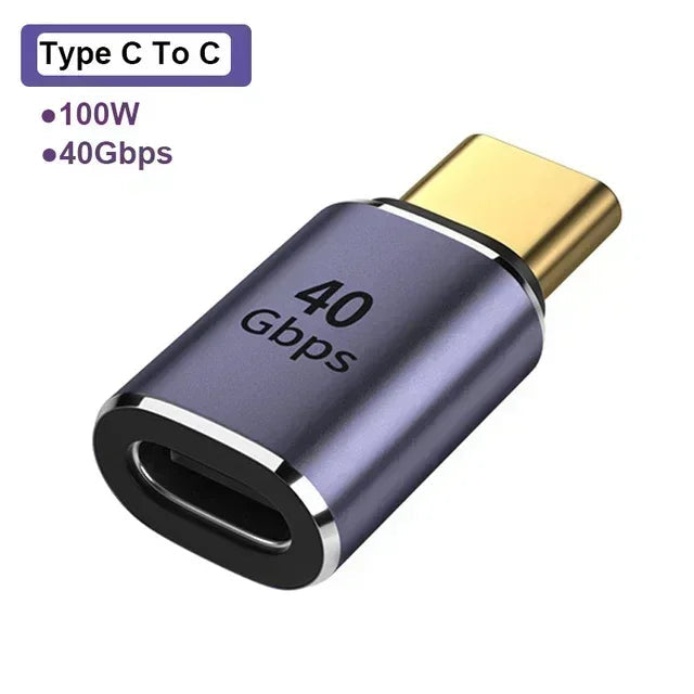 USB4.0 40Gbps Adapter USB C Male To Female 90 Degree 100W Fast Charging Data Converter for Laptop Tablet Phone Accessories - Slobuy