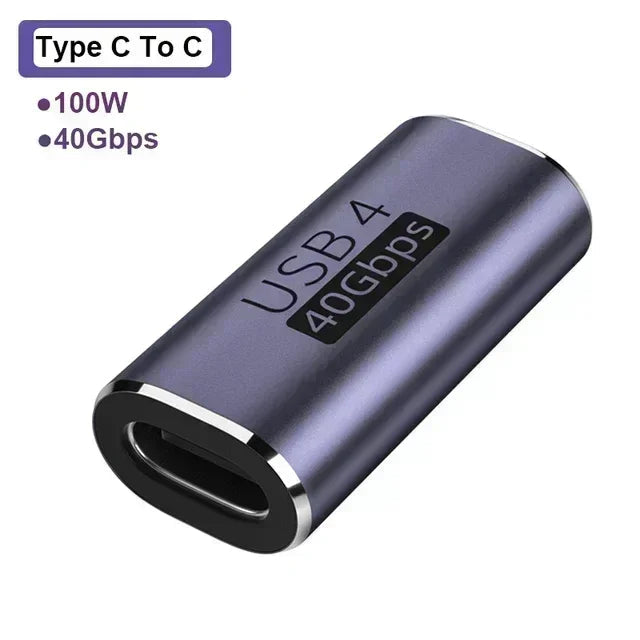 USB4.0 40Gbps Adapter USB C Male To Female 90 Degree 100W Fast Charging Data Converter for Laptop Tablet Phone Accessories - Slobuy