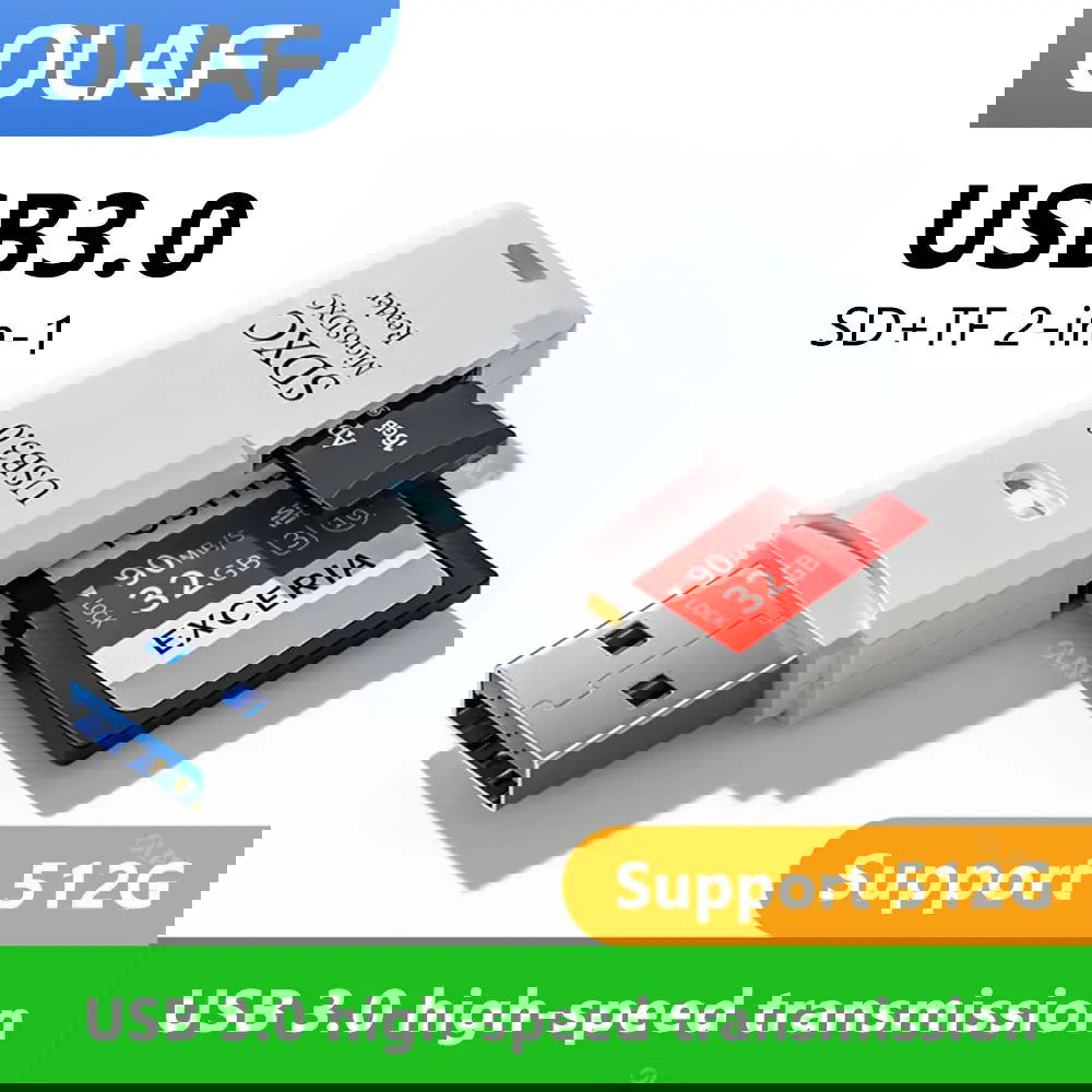 USB 3.0 Card Reader Micro SD TF Memory Card Reading Adapter High Speed 2 IN 1 Card Reader For Phone PC Laptop Accessories U disk - Slobuy