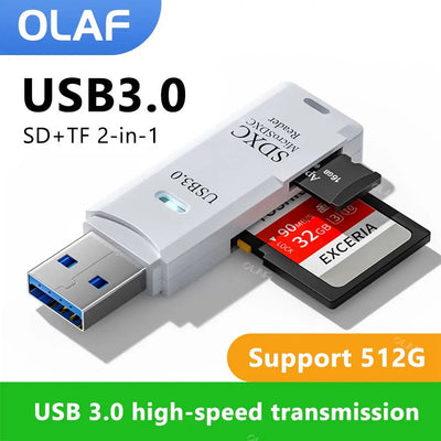 USB 3.0 Card Reader Micro SD TF Memory Card Reading Adapter High Speed 2 IN 1 Card Reader For Phone PC Laptop Accessories U disk - Slobuy