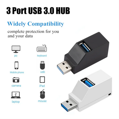 USB 3.0 Hub Portable 3 Ports Fast Data Transfer USB Splitter for Computer Laptop Docking Station 2.0 Hub Adapter PC Accessories - Slobuy