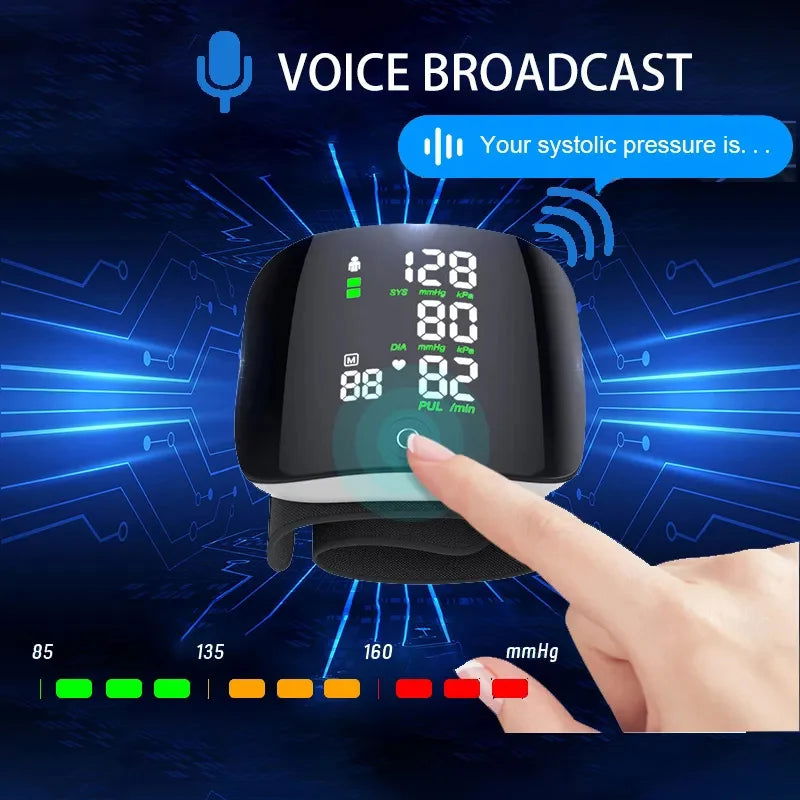 USB Digital Wrist Blood Pressure Monitor PulseHeart Beat Rate Meter Device Medical Equipment Tonometer BP Sphygmomanometer - Slobuy