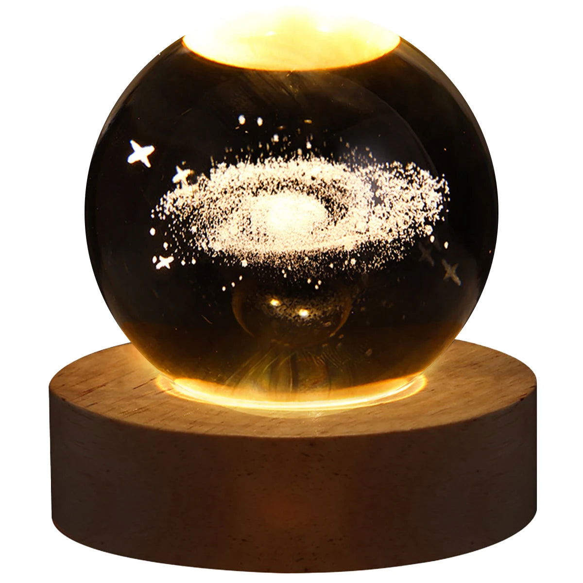 USB LED night light, Galaxy Crystal Ball lamp, 3D planet moon lamp, home decoration - Slobuy