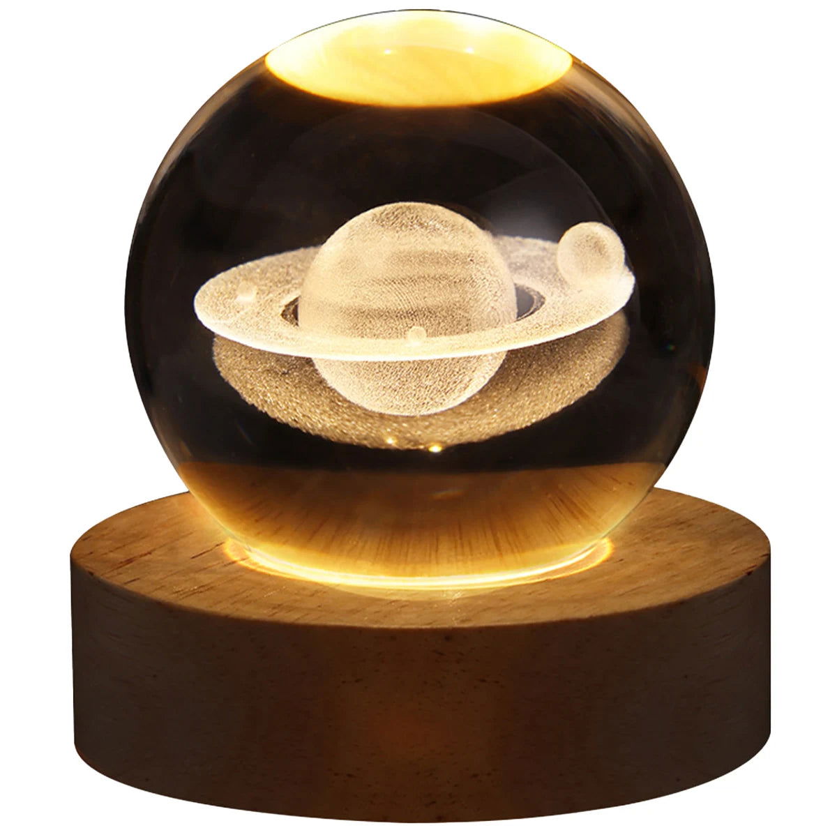 USB LED night light, Galaxy Crystal Ball lamp, 3D planet moon lamp, home decoration - Slobuy