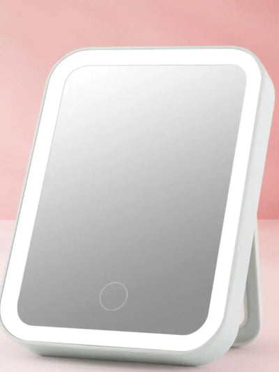 USB Portable Compact LED Vanity Mirror with Touch Screen Dimming Makeup Mirror - Slobuy