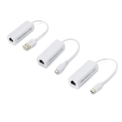 USB to RJ45 Ethernet Cable Splitter Extend Adapter Micro USB2.0 100Mbps Network Card for Tablet  Laptop PC Computer Android - Slobuy