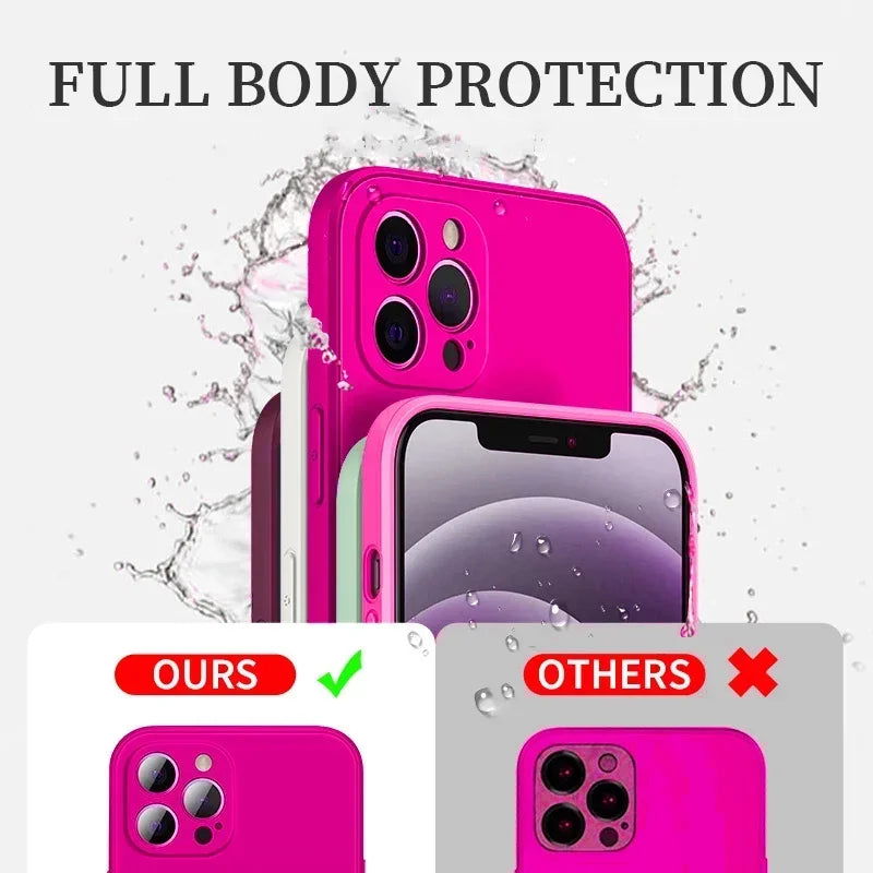 UTOPER Original Square Liquid Silicone Phone Case For iPhone 15 11 12 13 14 Pro Max XS XR X 7 8 Plus Shockproof Protection Cover - Slobuy