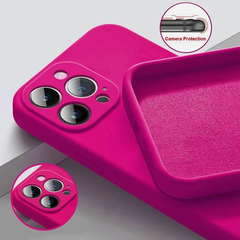 UTOPER Original Square Liquid Silicone Phone Case For iPhone 15 11 12 13 14 Pro Max XS XR X 7 8 Plus Shockproof Protection Cover - Slobuy