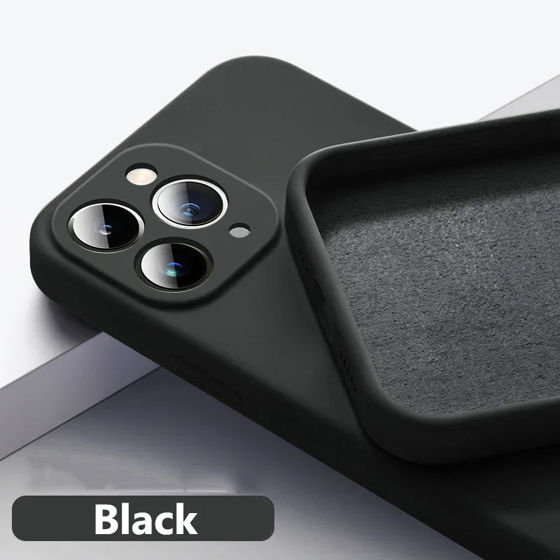 UTOPER Original Square Liquid Silicone Phone Case For iPhone 15 11 12 13 14 Pro Max XS XR X 7 8 Plus Shockproof Protection Cover - Slobuy