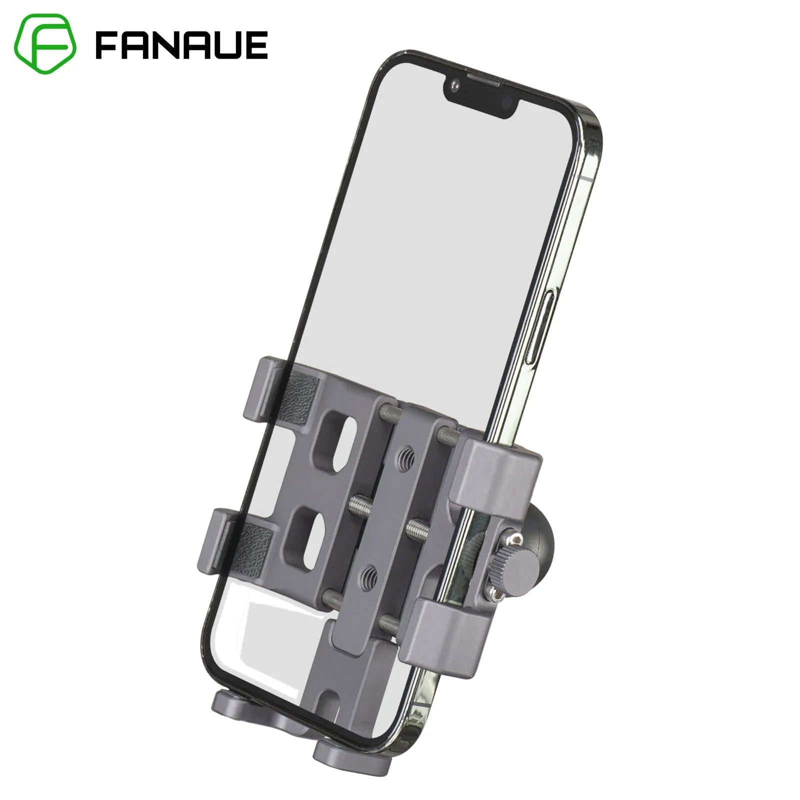 FANAUE Motorcycle Phone Mount with Vibration Dampener for ATV/ UTV Bike Scooter Aluminum Alloy Handlebar Cell Holder Motorbike - Slobuy