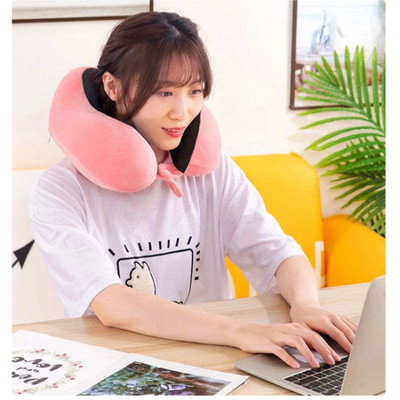 U Shaped Memory Foam Neck Pillows Soft Travel Pillow Massage Neck Pillow Sleeping Airplane Pillow Cervical Healthcare Bedding - Slobuy