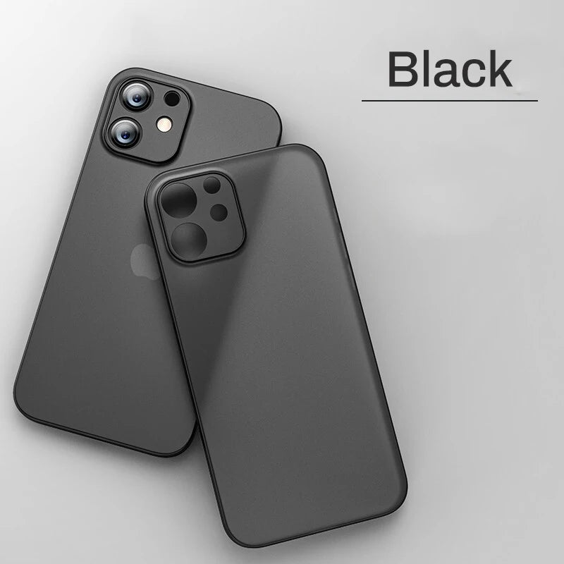 Ultra Thin Matte Phone Case For iPhone 11 12 13 14 15 Pro max mini Xs Max X Xr iphone SE 2020 7 8 6 Plus Transparent Cover Coque - Slobuy