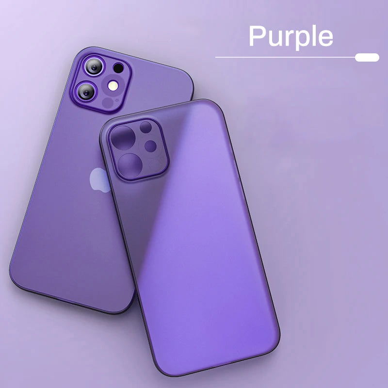 Ultra Thin Matte Phone Case For iPhone 11 12 13 14 15 Pro max mini Xs Max X Xr iphone SE 2020 7 8 6 Plus Transparent Cover Coque - Slobuy