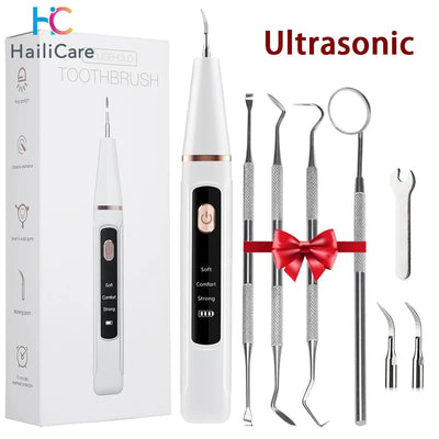 Ultrasonic Dental Scaler Oral Care Tartar Removal Calculus Remover Tooth Stain Cleaner LED Light Tooth Whitening Tools Household - Slobuy