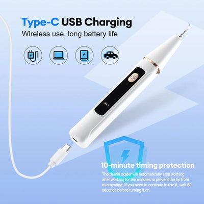 Ultrasonic Dental Scaler Oral Care Tartar Removal Calculus Remover Tooth Stain Cleaner LED Light Tooth Whitening Tools Household - Slobuy