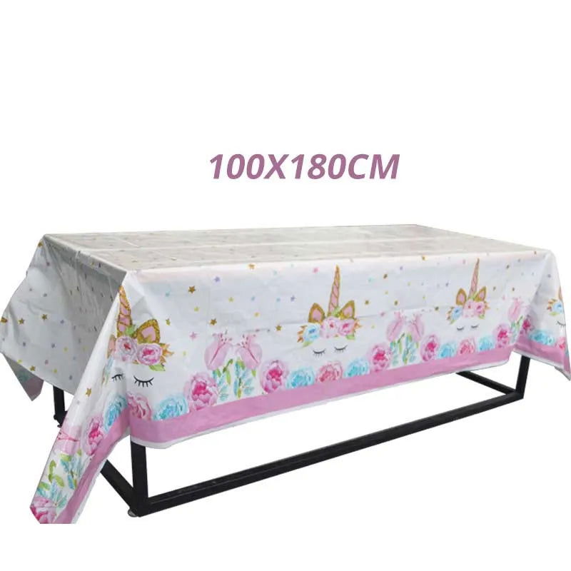 Unicorn Plate Napkin Cups Unicorn Party Supplies Balloons Kids Birthday Party Decoration Baby Shower Girl Kid Birthday Supplies - Slobuy