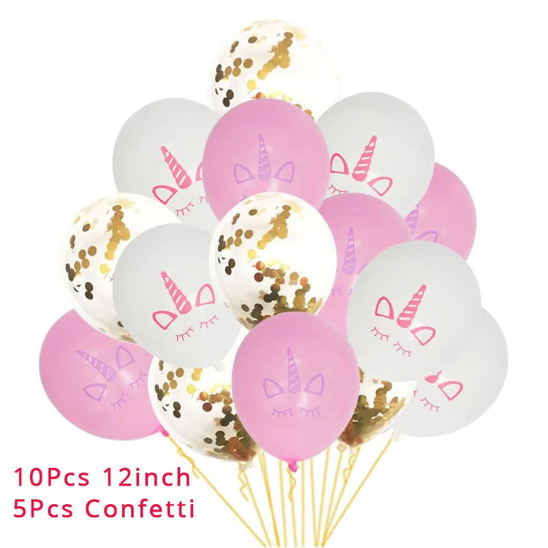 Unicorn Plate Napkin Cups Unicorn Party Supplies Balloons Kids Birthday Party Decoration Baby Shower Girl Kid Birthday Supplies - Slobuy