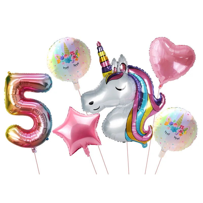 Unicorn Plate Napkin Cups Unicorn Party Supplies Balloons Kids Birthday Party Decoration Baby Shower Girl Kid Birthday Supplies - Slobuy
