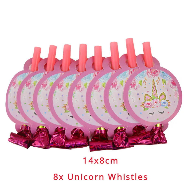Unicorn Plate Napkin Cups Unicorn Party Supplies Balloons Kids Birthday Party Decoration Baby Shower Girl Kid Birthday Supplies - Slobuy