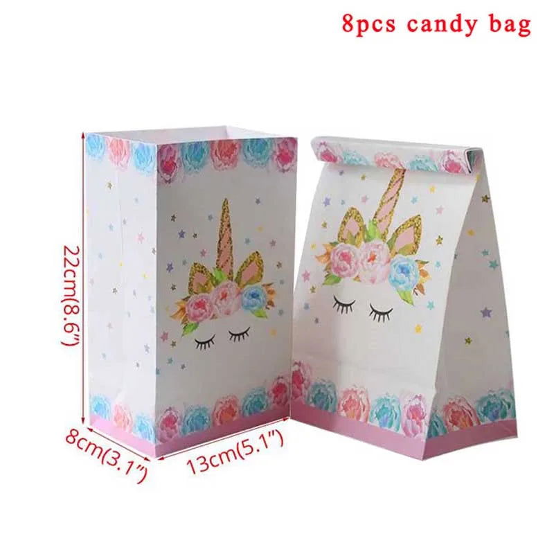 Unicorn Plate Napkin Cups Unicorn Party Supplies Balloons Kids Birthday Party Decoration Baby Shower Girl Kid Birthday Supplies - Slobuy