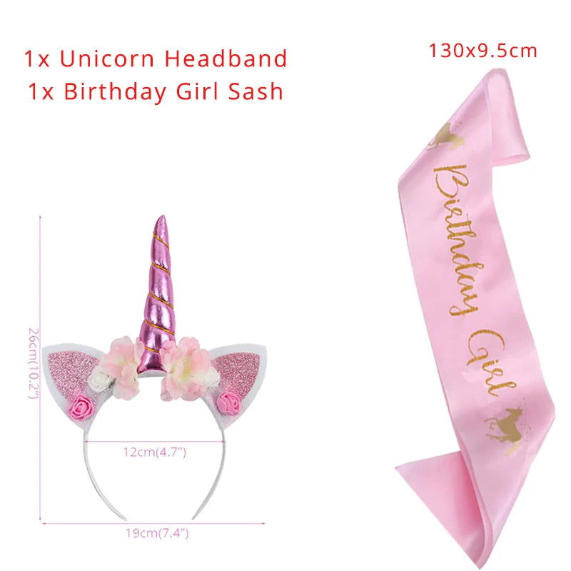 Unicorn Plate Napkin Cups Unicorn Party Supplies Balloons Kids Birthday Party Decoration Baby Shower Girl Kid Birthday Supplies - Slobuy