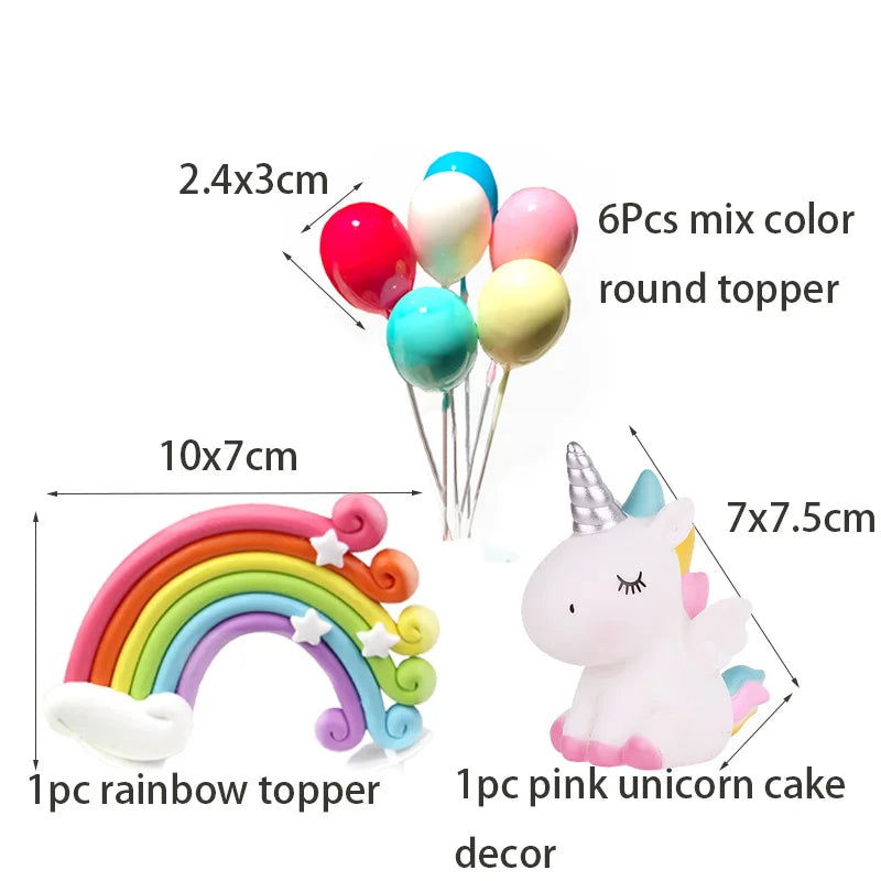 Unicorn Plate Napkin Cups Unicorn Party Supplies Balloons Kids Birthday Party Decoration Baby Shower Girl Kid Birthday Supplies - Slobuy