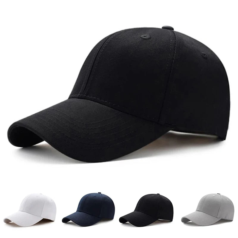 Unisex Simple Black Baseball Cap Solid Color Golf Hat Cotton Caps Hats Casual Hip Hop Dad Hats For Men Women - Slobuy