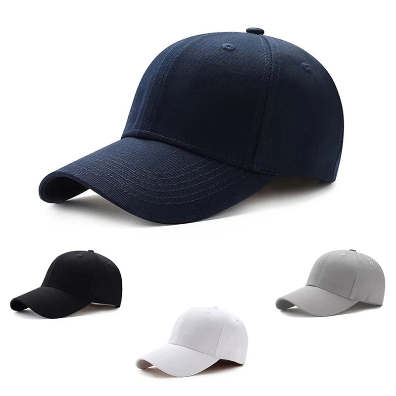 Unisex Simple Black Baseball Cap Solid Color Golf Hat Cotton Caps Hats Casual Hip Hop Dad Hats For Men Women - Slobuy