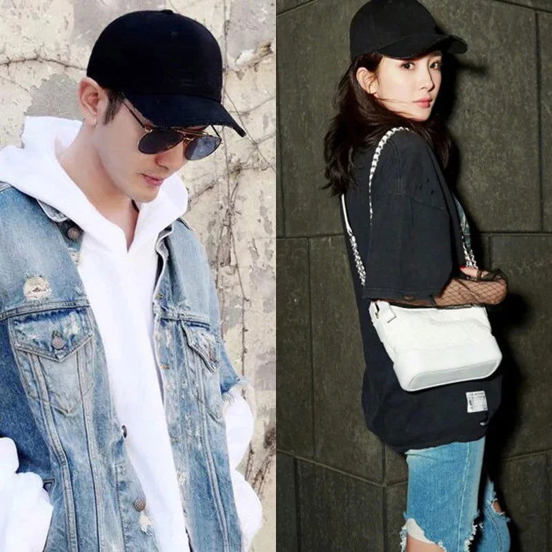 Unisex Simple Black Baseball Cap Solid Color Golf Hat Cotton Caps Hats Casual Hip Hop Dad Hats For Men Women - Slobuy