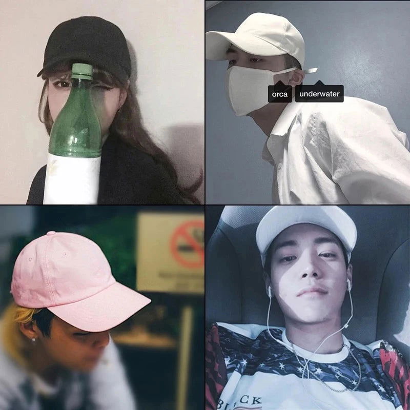 Unisex Simple Black Baseball Cap Solid Color Golf Hat Cotton Caps Hats Casual Hip Hop Dad Hats For Men Women - Slobuy