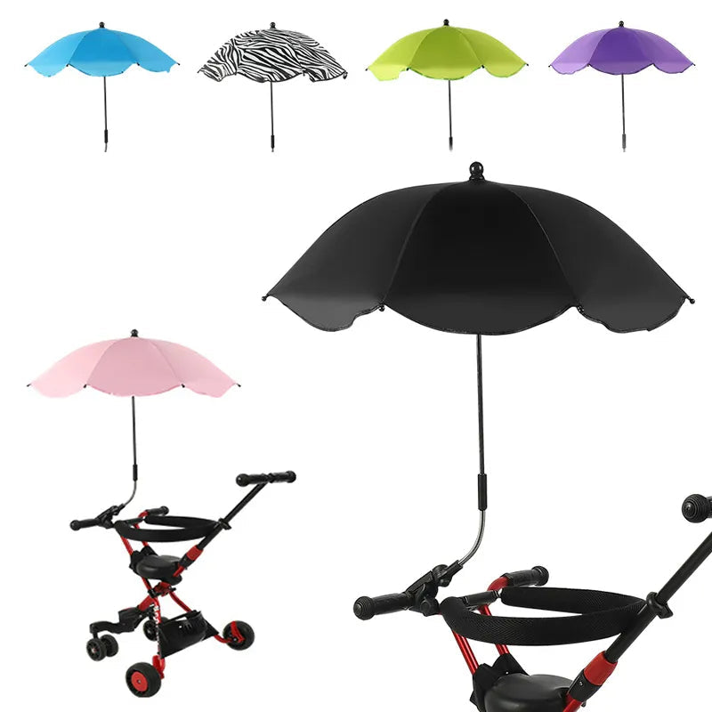 Universal Baby Car Pram Umbrella Adjustable Shade Umbrella Uv Sunshade For Stroller Accessories Sun Visor Portable Parasol Items - Slobuy