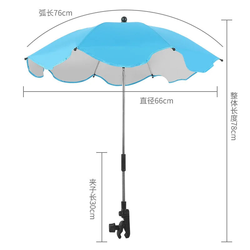 Universal Baby Car Pram Umbrella Adjustable Shade Umbrella Uv Sunshade For Stroller Accessories Sun Visor Portable Parasol Items - Slobuy