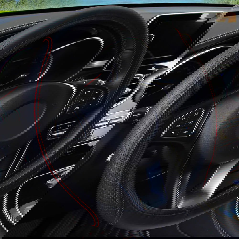 Universal  Car Steering Wheel Cover Auto Interior Decorative PU Microfiber Anti-Slip Embossing Skidproof Protector Accessories - Slobuy