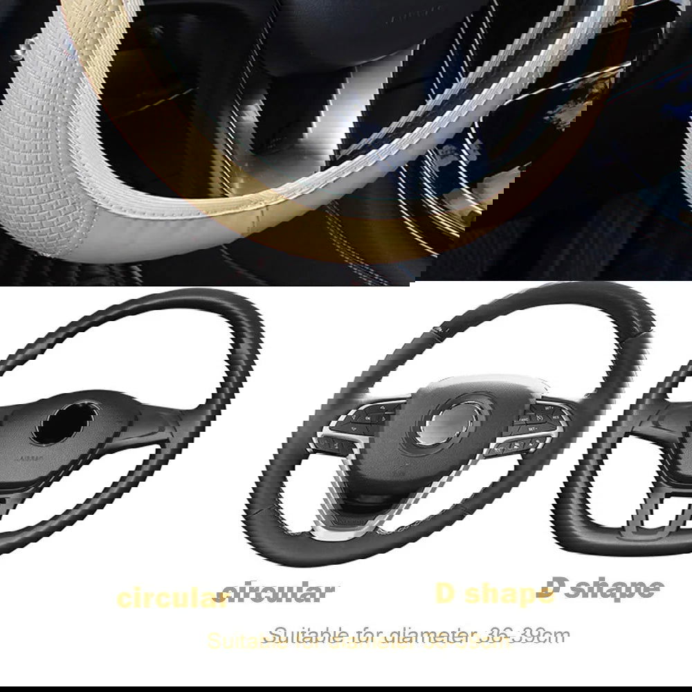 Universal  Car Steering Wheel Cover Auto Interior Decorative PU Microfiber Anti-Slip Embossing Skidproof Protector Accessories - Slobuy
