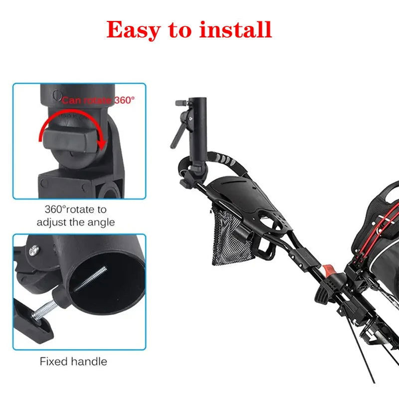 Universal Golf Cart Umbrella Holder Adjustable Golf Trolley Umbrella Stand Clip Buggy Baby Pram Wheelchair Umbrella Bracket - Slobuy