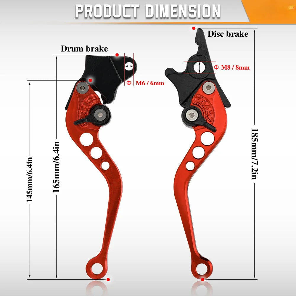 Universal Motorcycle Brake levers  Motorcycle Accessories Modified Horn Adjustable Hand Lever GY6 - Slobuy