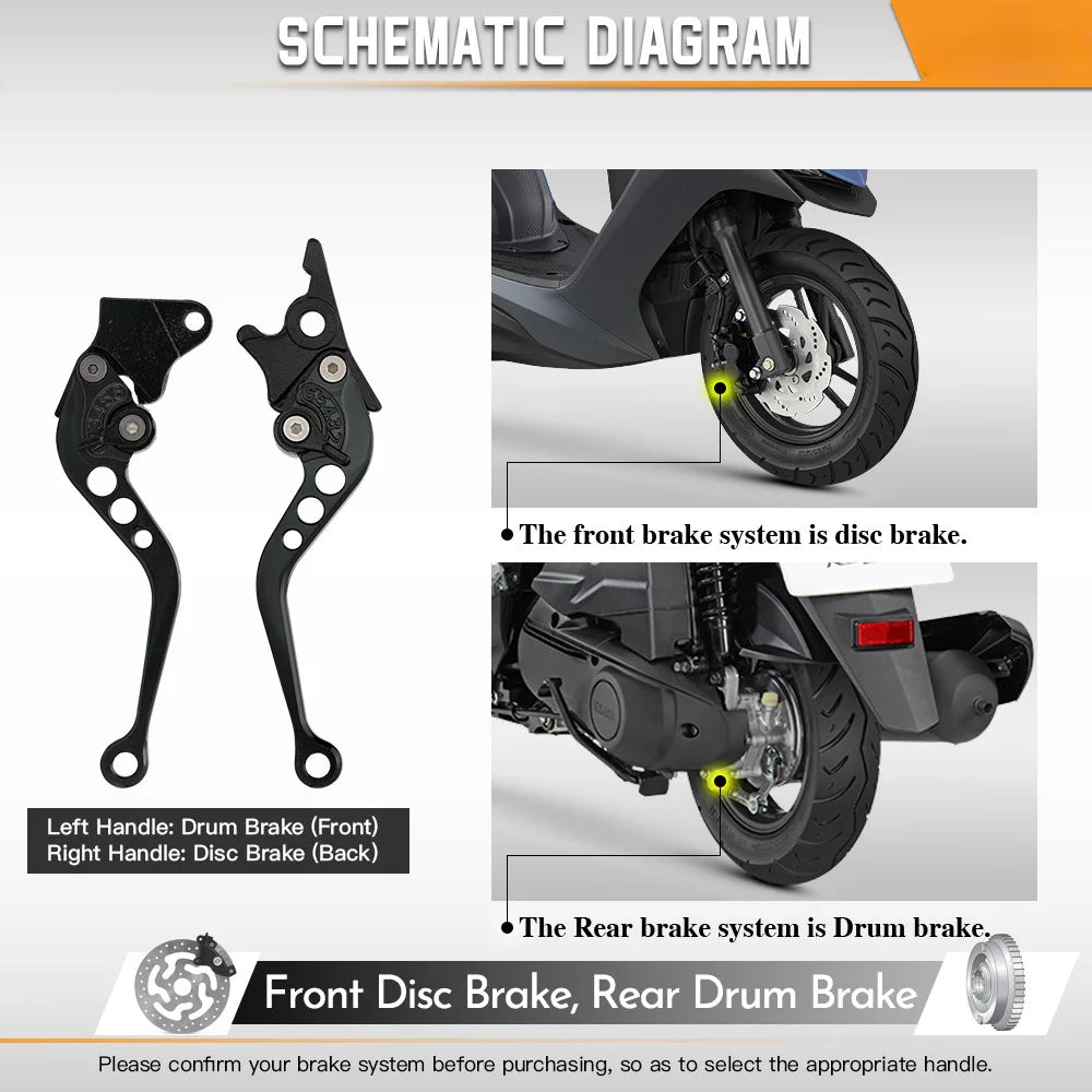 Universal Motorcycle Brake levers  Motorcycle Accessories Modified Horn Adjustable Hand Lever GY6 - Slobuy