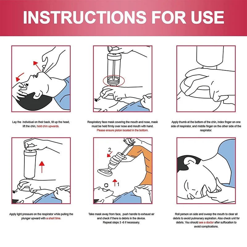 Upgrade Portable Anti Choking Device Choking Emergency Life Saving Suction Vac Anti Choke Device First Aid Kit for Kids Adults - Slobuy